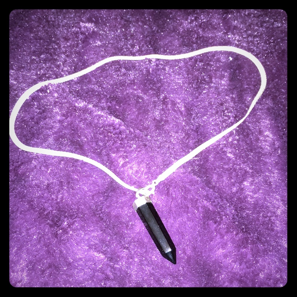Sterling Silver Black crystal pendent
